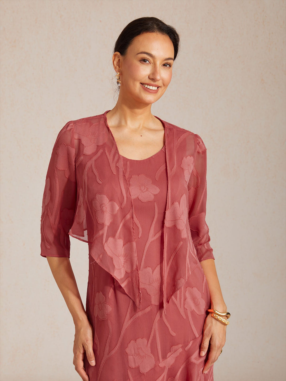 Abito Elegante in Chiffon Floreale