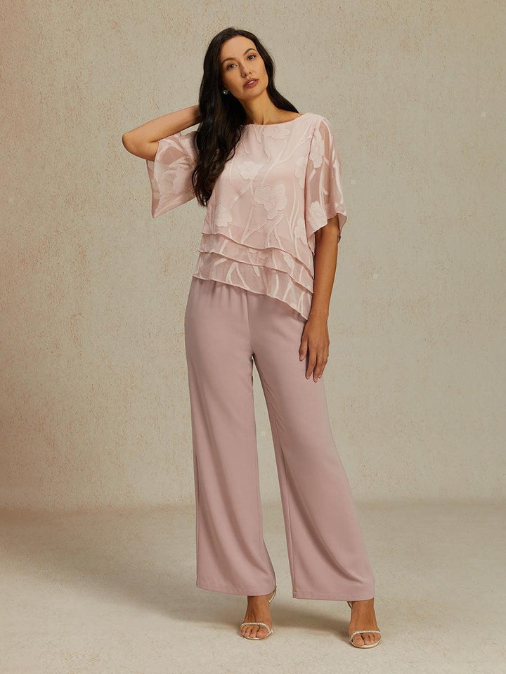Blusa a Strati in Chiffon con Fiori