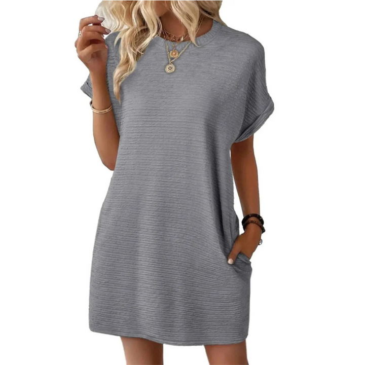 EVASHA™ – Abito Estivo Minimalista Casual con Collo Rotondo