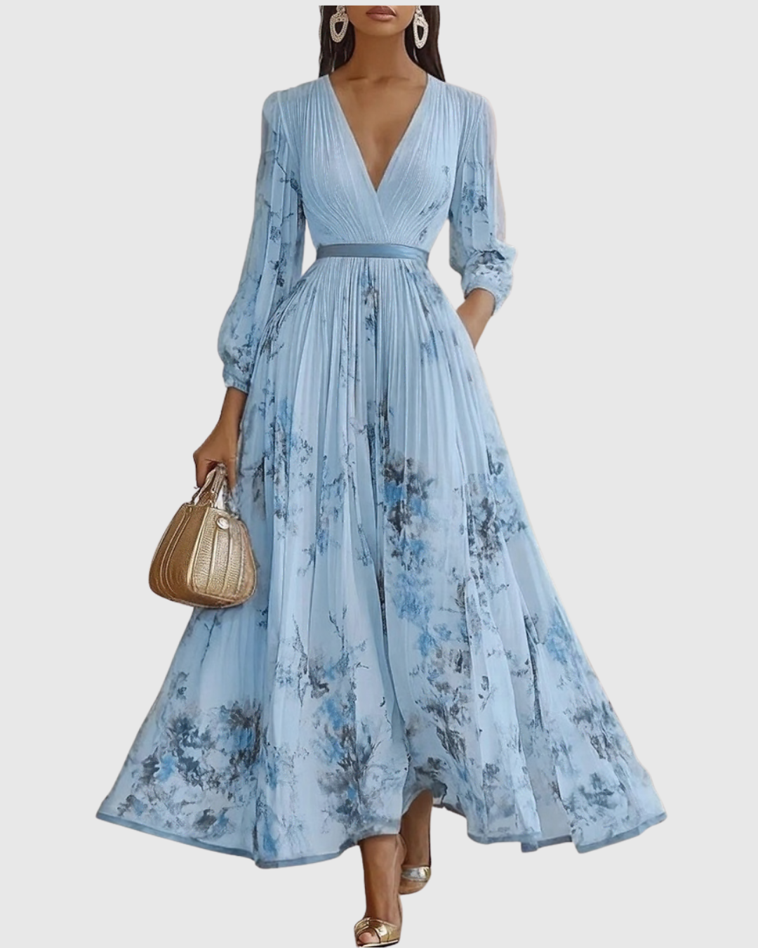 Rowella | Elegante Abito Maxi Plissettato