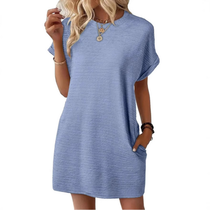 EVASHA™ – Abito Estivo Minimalista Casual con Collo Rotondo