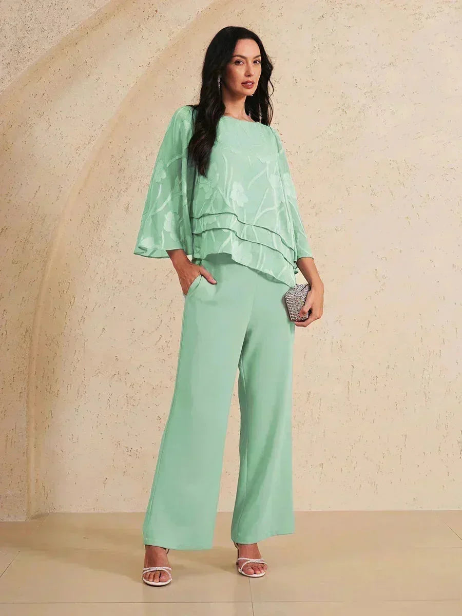 Blusa a Strati in Chiffon con Fiori