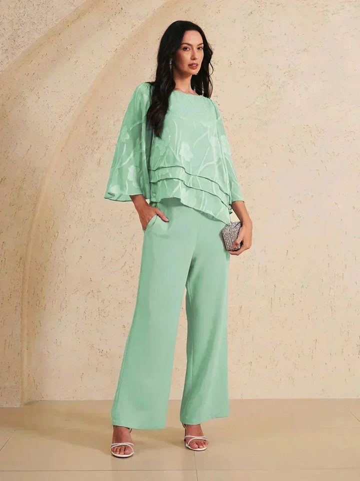 Blusa a Strati in Chiffon con Fiori