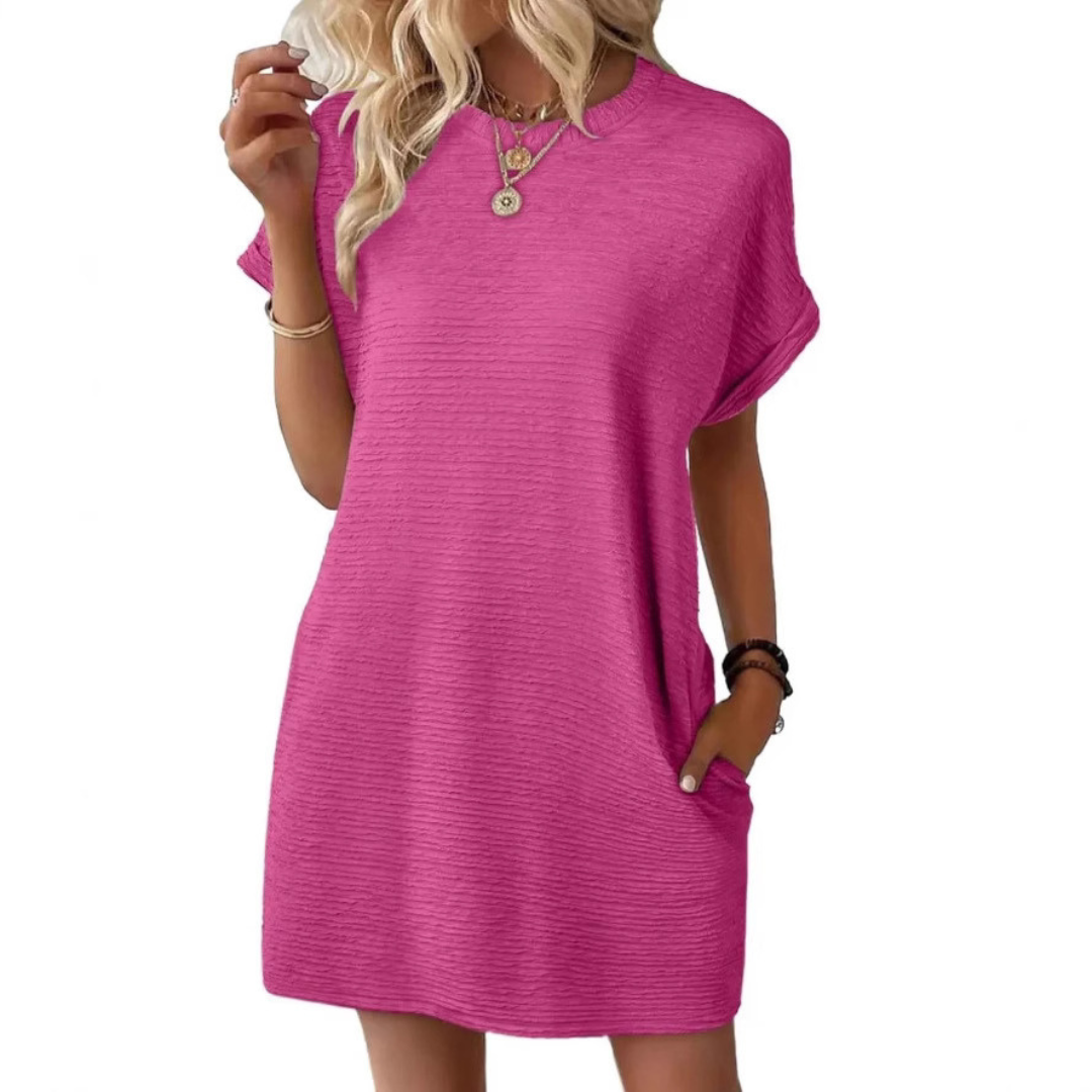 EVASHA™ – Abito Estivo Minimalista Casual con Collo Rotondo