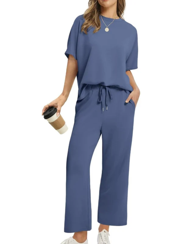 ASANARE - Set Top e Pantaloni Casual Morbido
