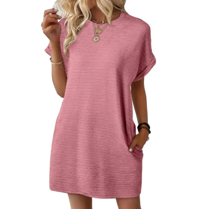 EVASHA™ – Abito Estivo Minimalista Casual con Collo Rotondo