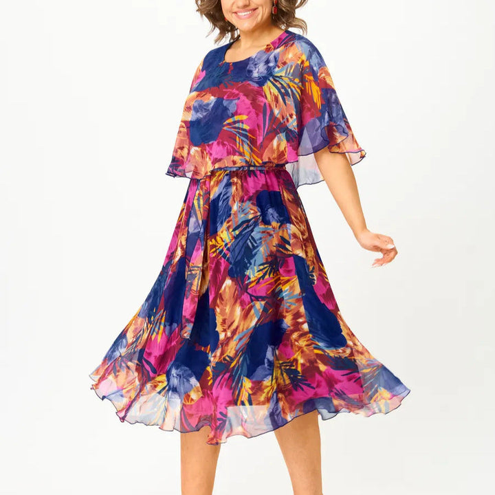 BARBARA | ABITO IN CHIFFON COMODO TAGLIE FORTI