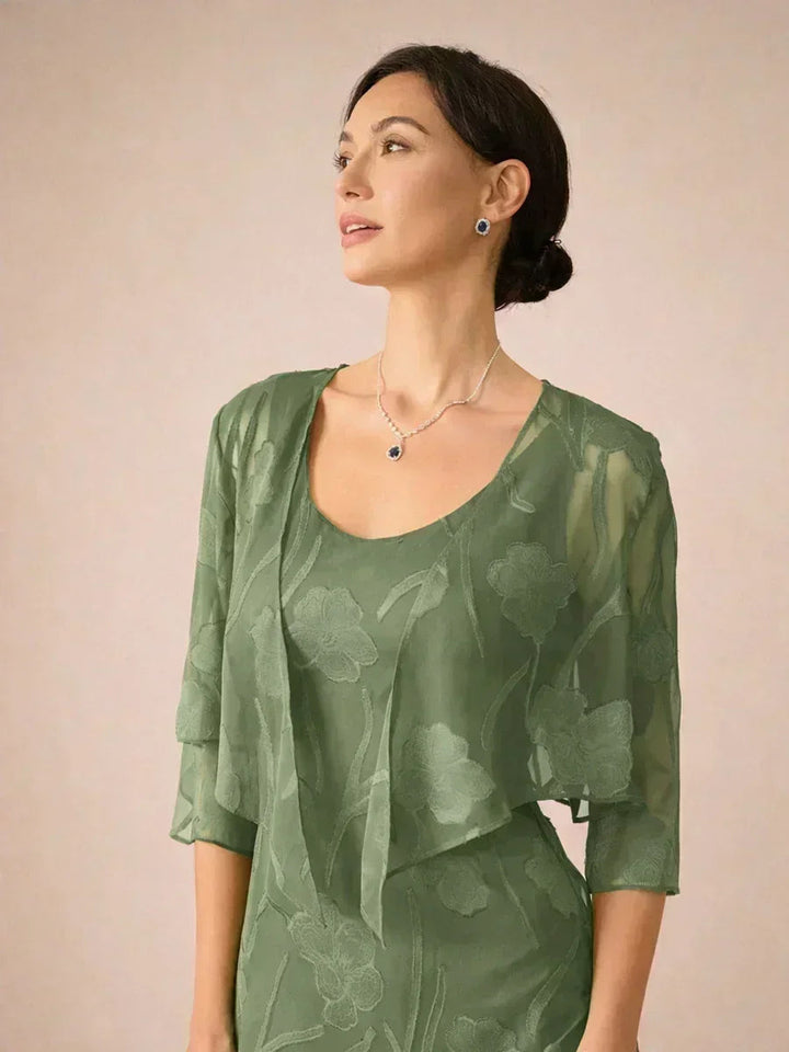 Abito Elegante in Chiffon Floreale