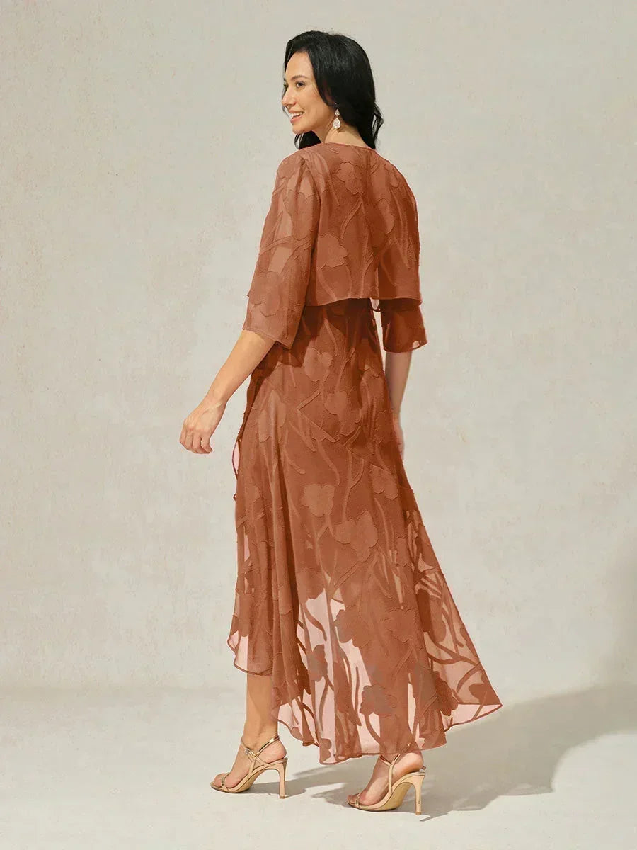 Abito Elegante in Chiffon Floreale