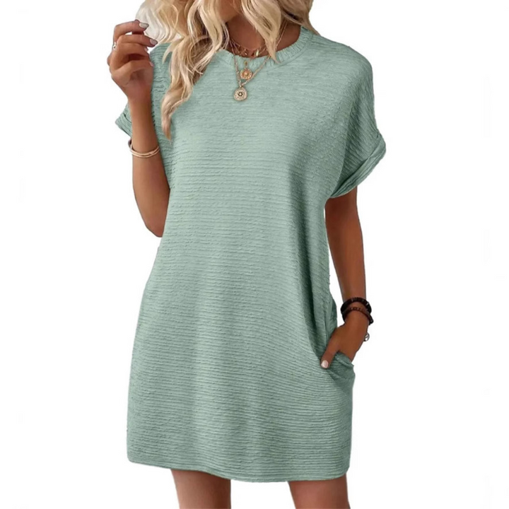 EVASHA™ – Abito Estivo Minimalista Casual con Collo Rotondo