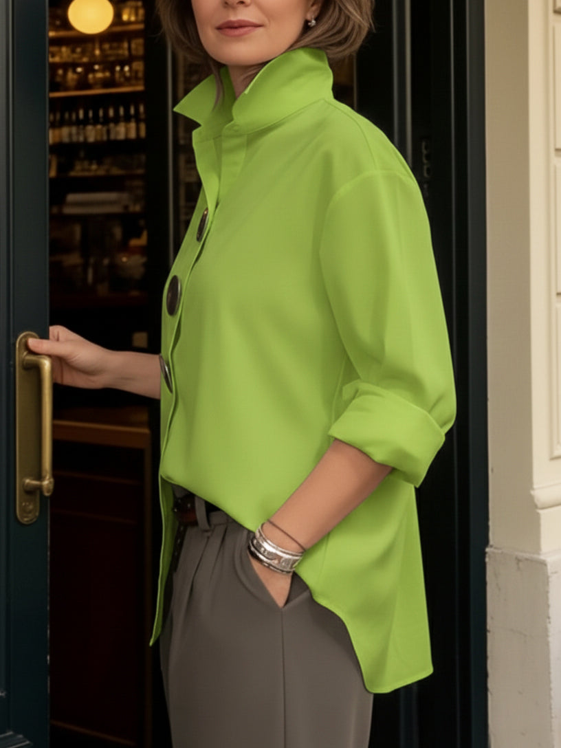 Stellara | Blusa con Collo Alto e Bottoni