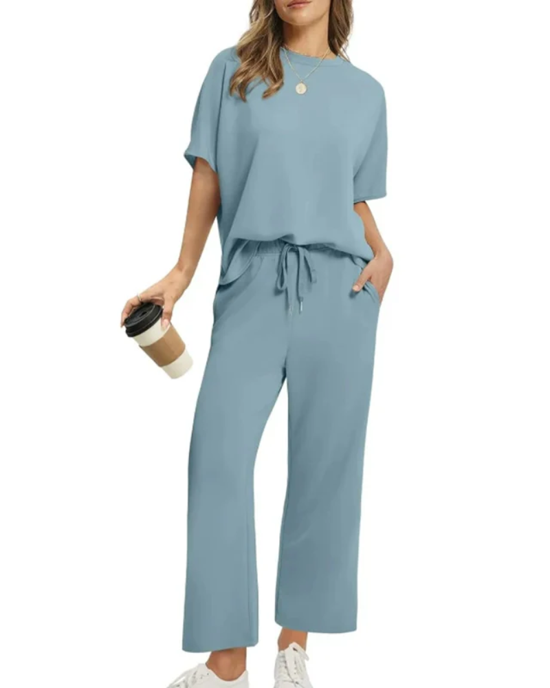 ASANARE - Set Top e Pantaloni Casual Morbido