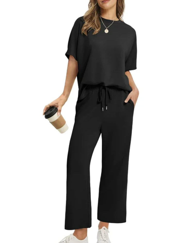 ASANARE - Set Top e Pantaloni Casual Morbido