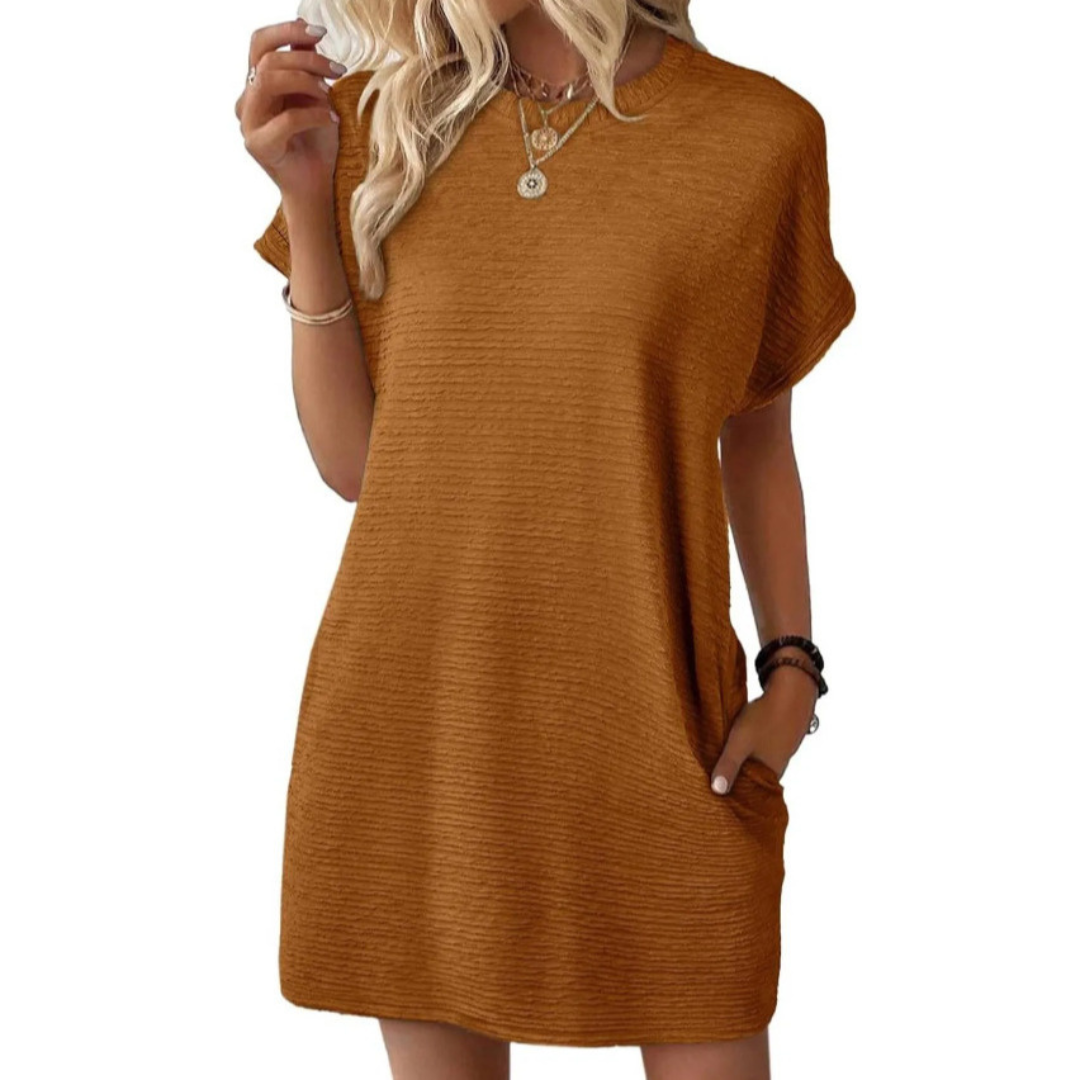 EVASHA™ – Abito Estivo Minimalista Casual con Collo Rotondo