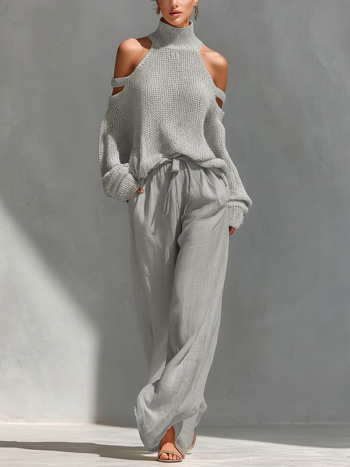 Camilla - Completo alla moda in maglia e lino