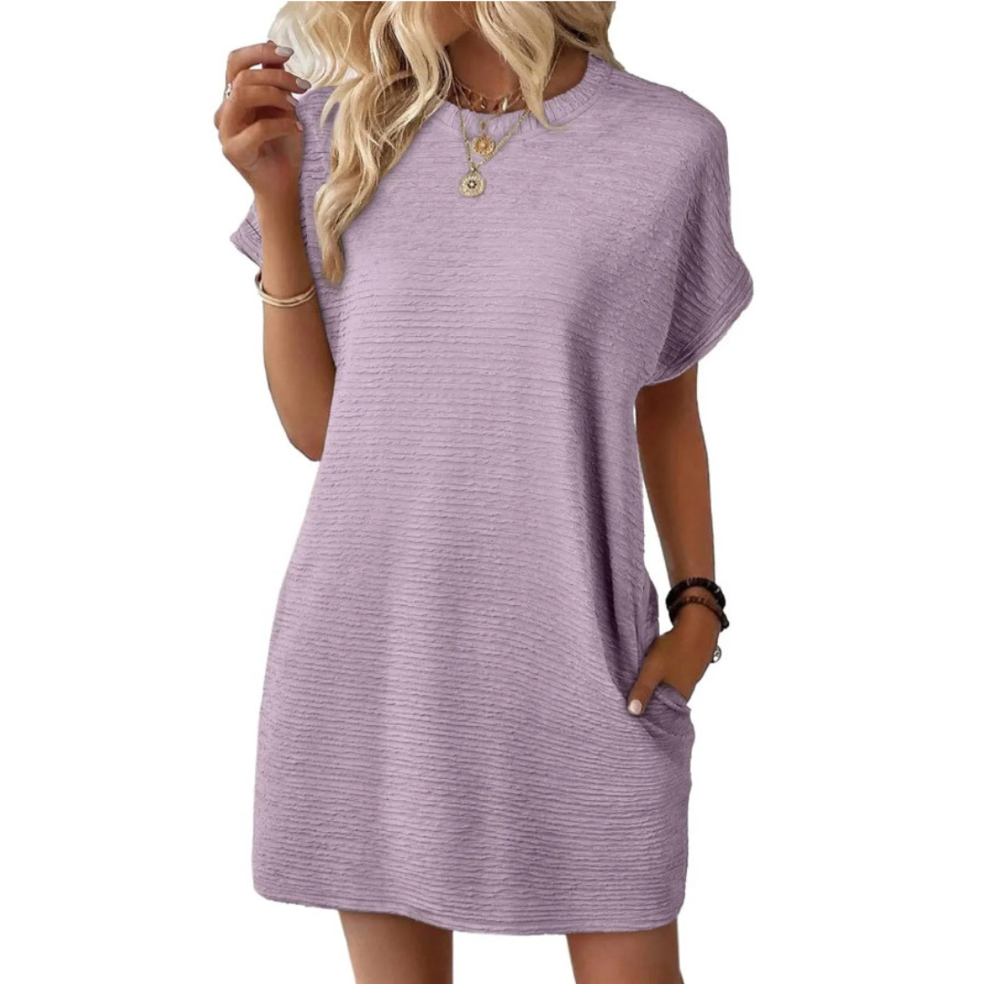 EVASHA™ – Abito Estivo Minimalista Casual con Collo Rotondo