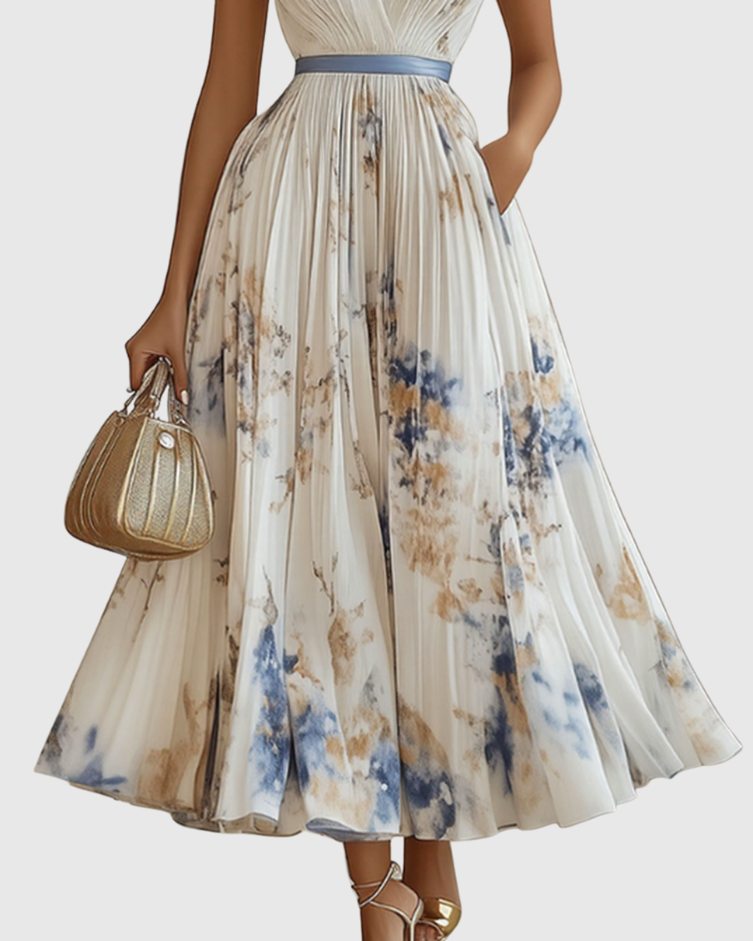 Rowella | Elegante Abito Maxi Plissettato