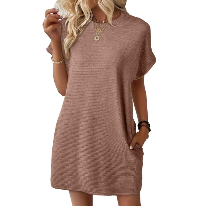 EVASHA™ – Abito Estivo Minimalista Casual con Collo Rotondo