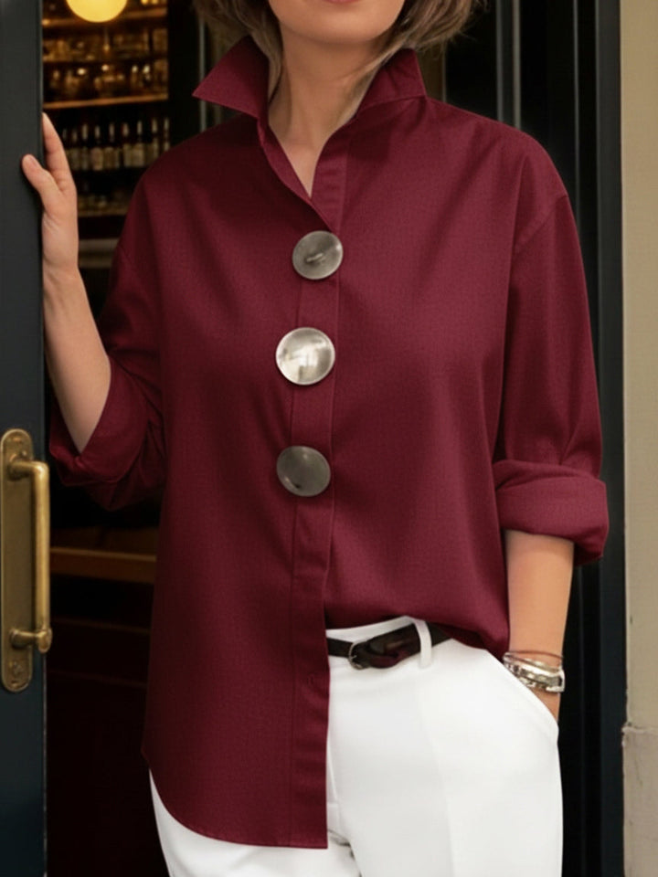Stellara | Blusa con Collo Alto e Bottoni