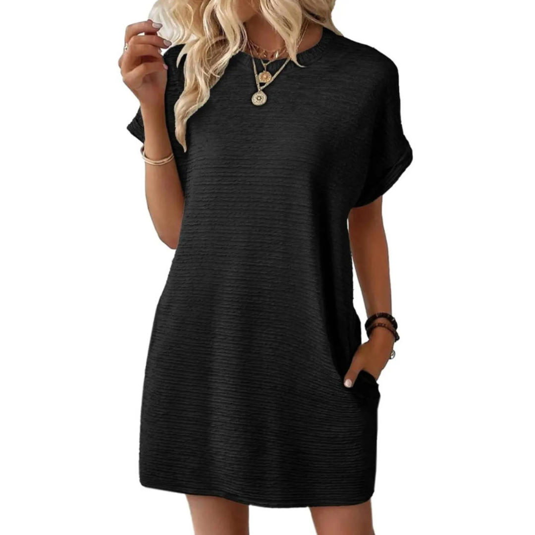 EVASHA™ – Abito Estivo Minimalista Casual con Collo Rotondo