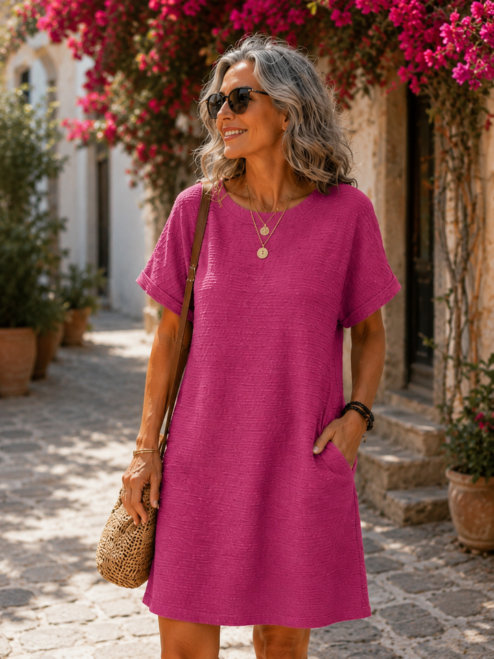EVASHA™ – Abito Estivo Minimalista Casual con Collo Rotondo