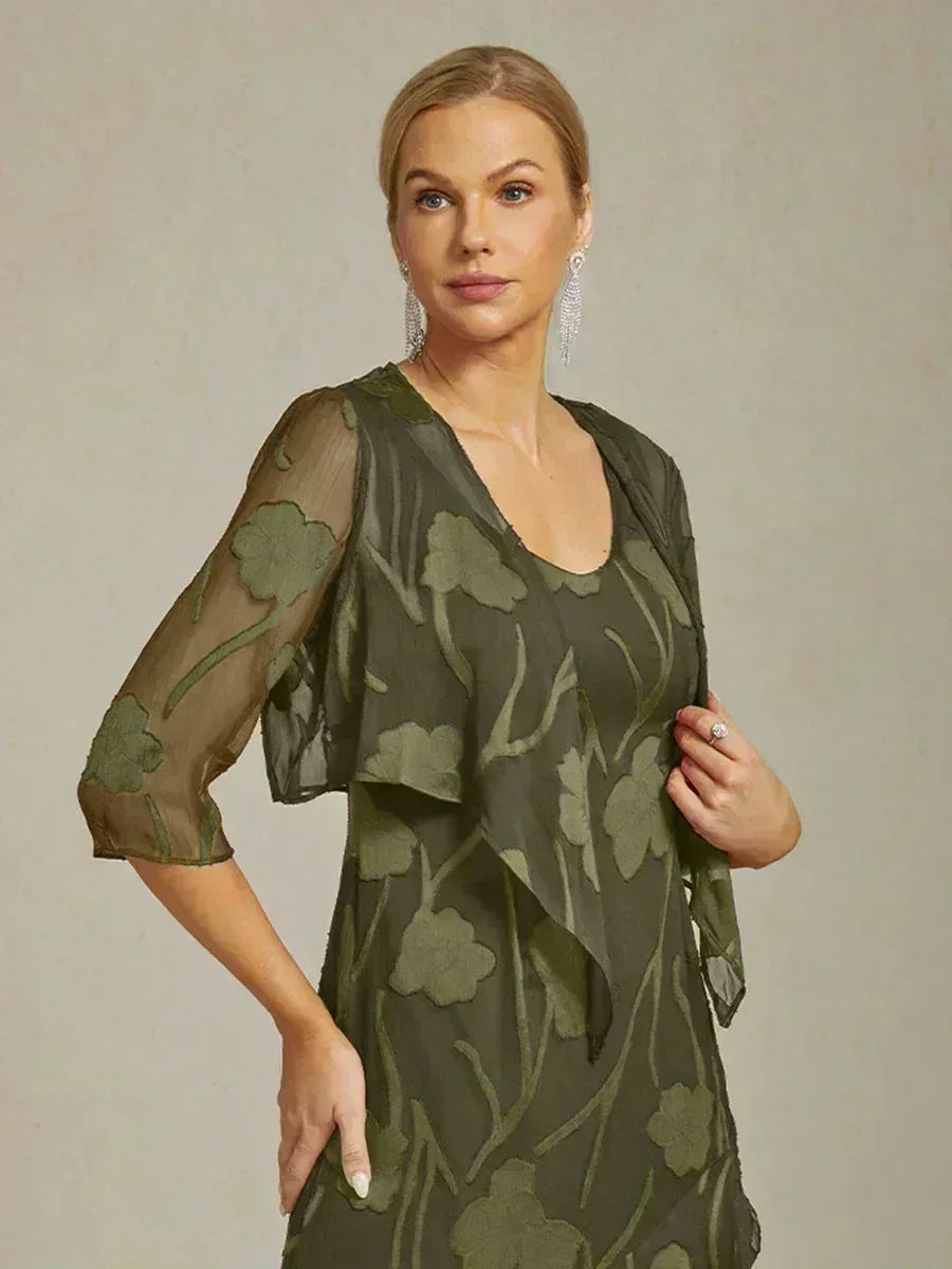 Abito Elegante in Chiffon Floreale
