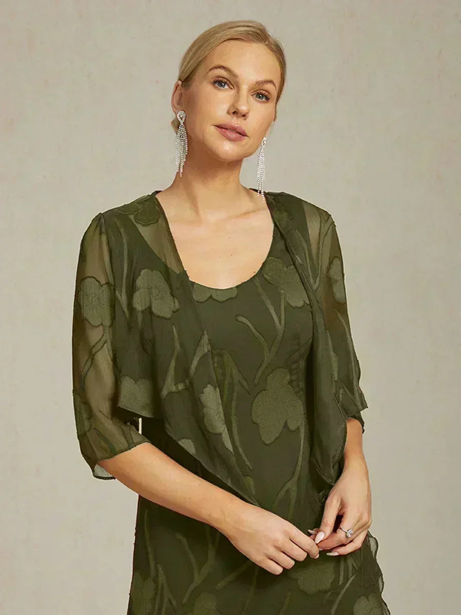 Abito Elegante in Chiffon Floreale