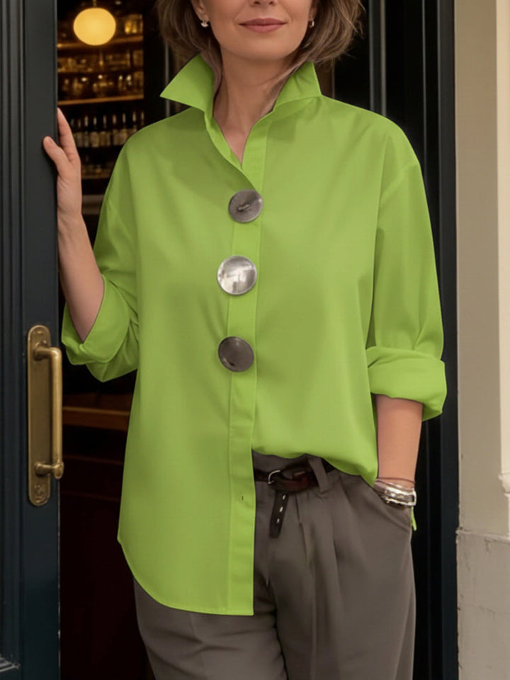 Stellara | Blusa con Collo Alto e Bottoni