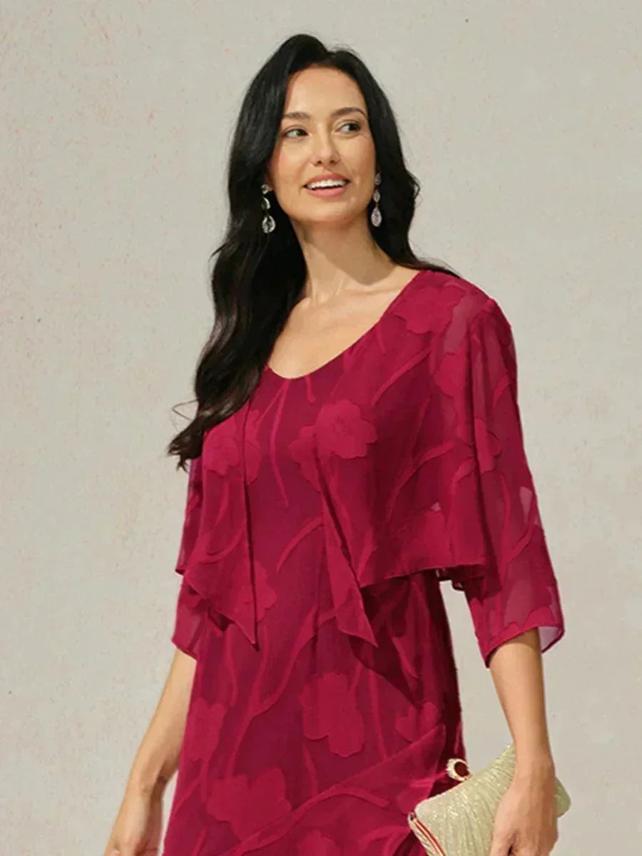 Abito Elegante in Chiffon Floreale
