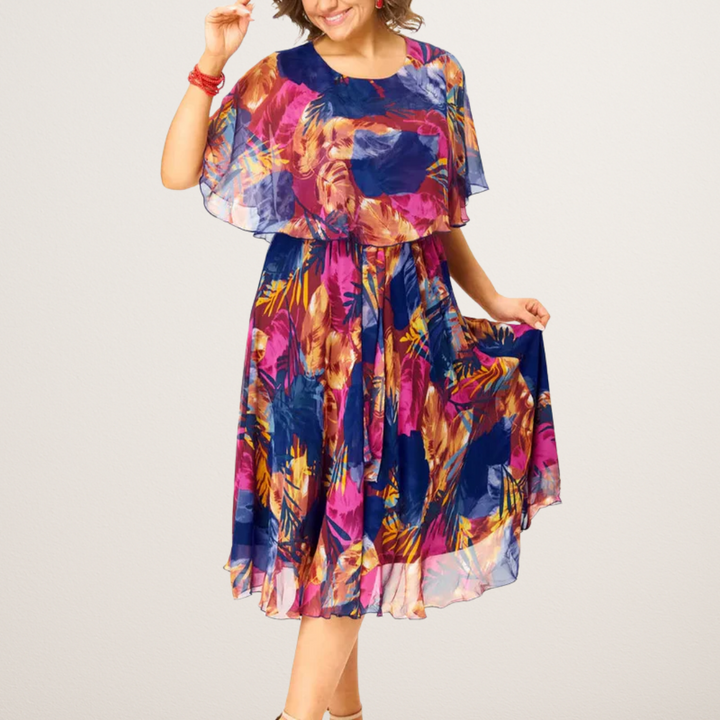 BARBARA | ABITO IN CHIFFON COMODO TAGLIE FORTI